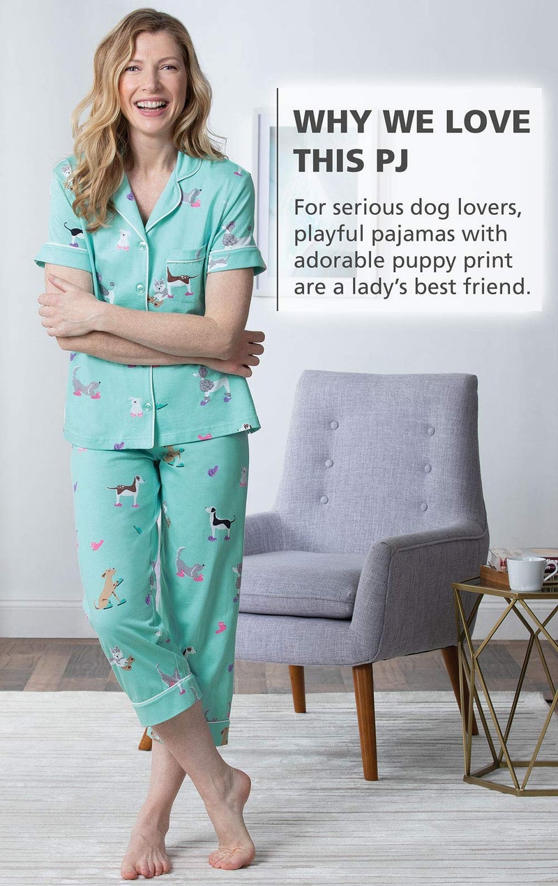 PajamaGram Dog Pajamas For Women - PJ Sets For Women, Blue, MD - Image 3
